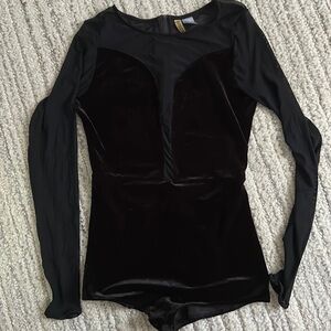 Velvet and Mesh Bodysuit